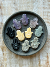 Natural Hamsa Hand Crystal Carvings