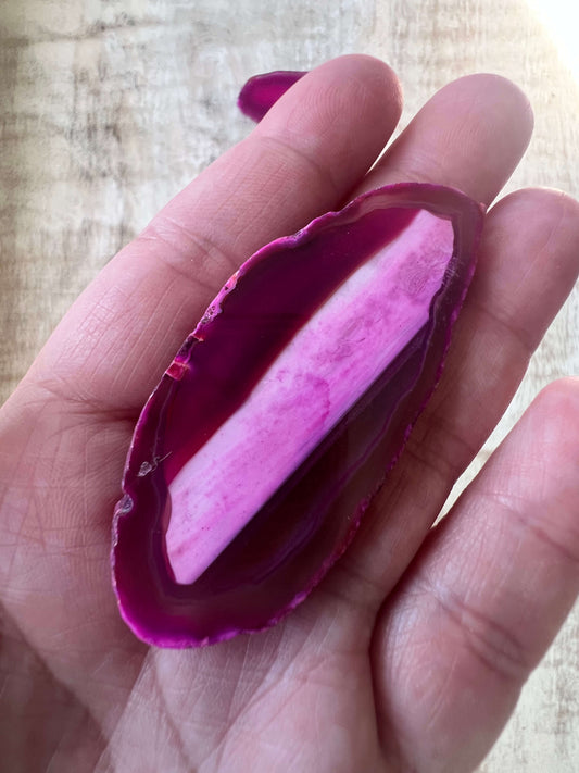 Pink Agate Slice 5.5cm to 6.5 cm