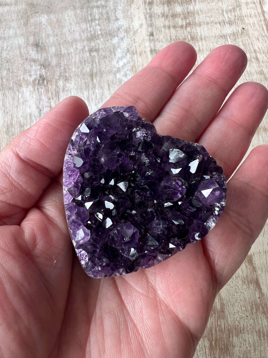 Purple Amethyst Cluster Heart 74g