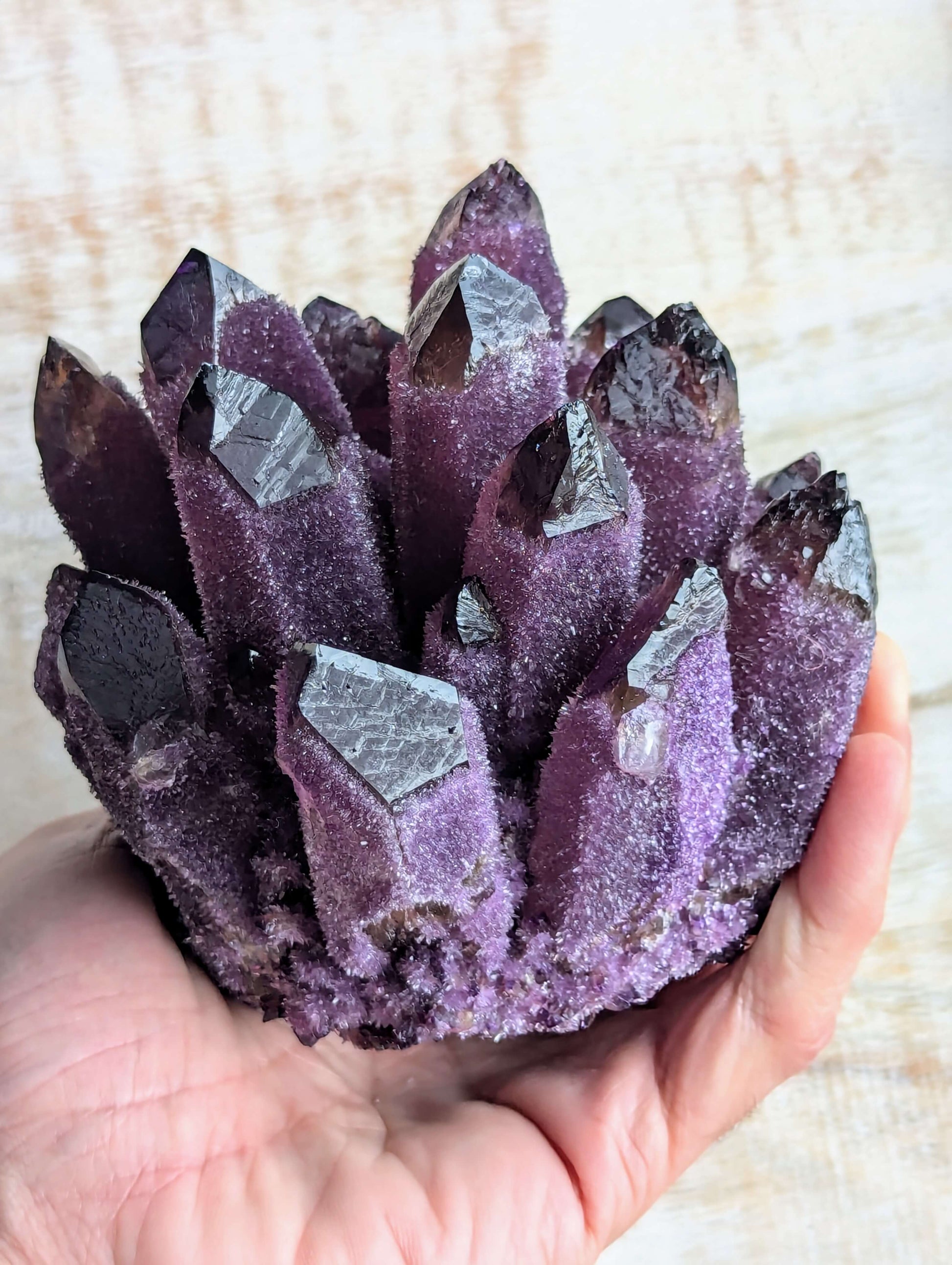 Purple-Phantom-Ghost-Quartz-Geode-Cluster