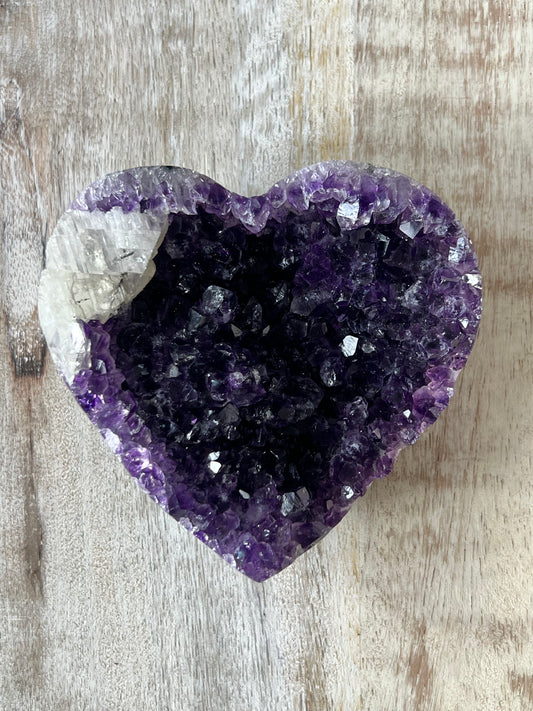Purple Amethyst Cluster Heart 344g