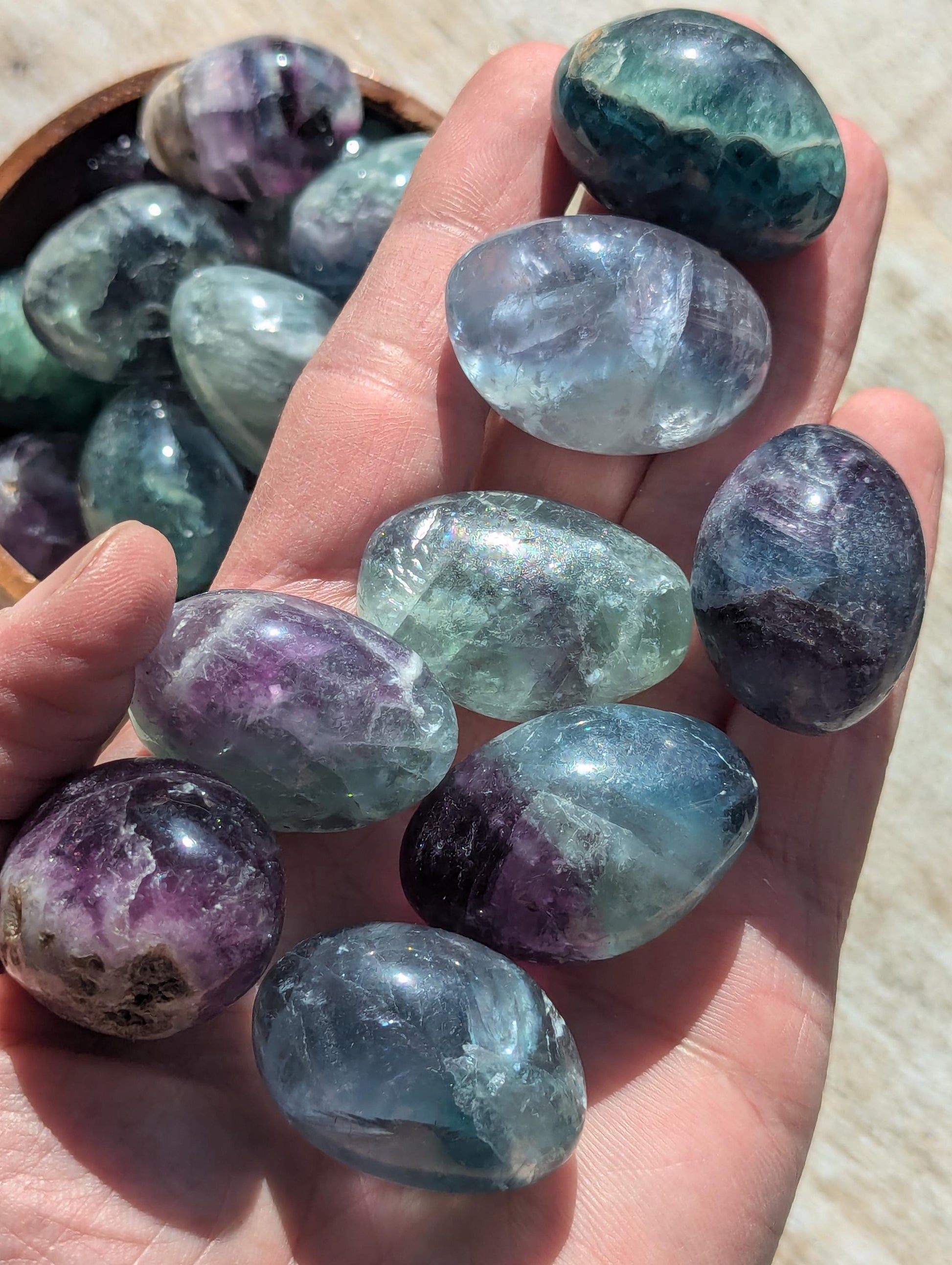 Rainbow Fluorite Tumbled