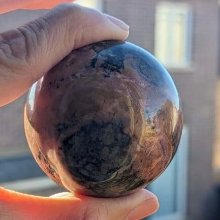 Rhodonite-sphere-polished