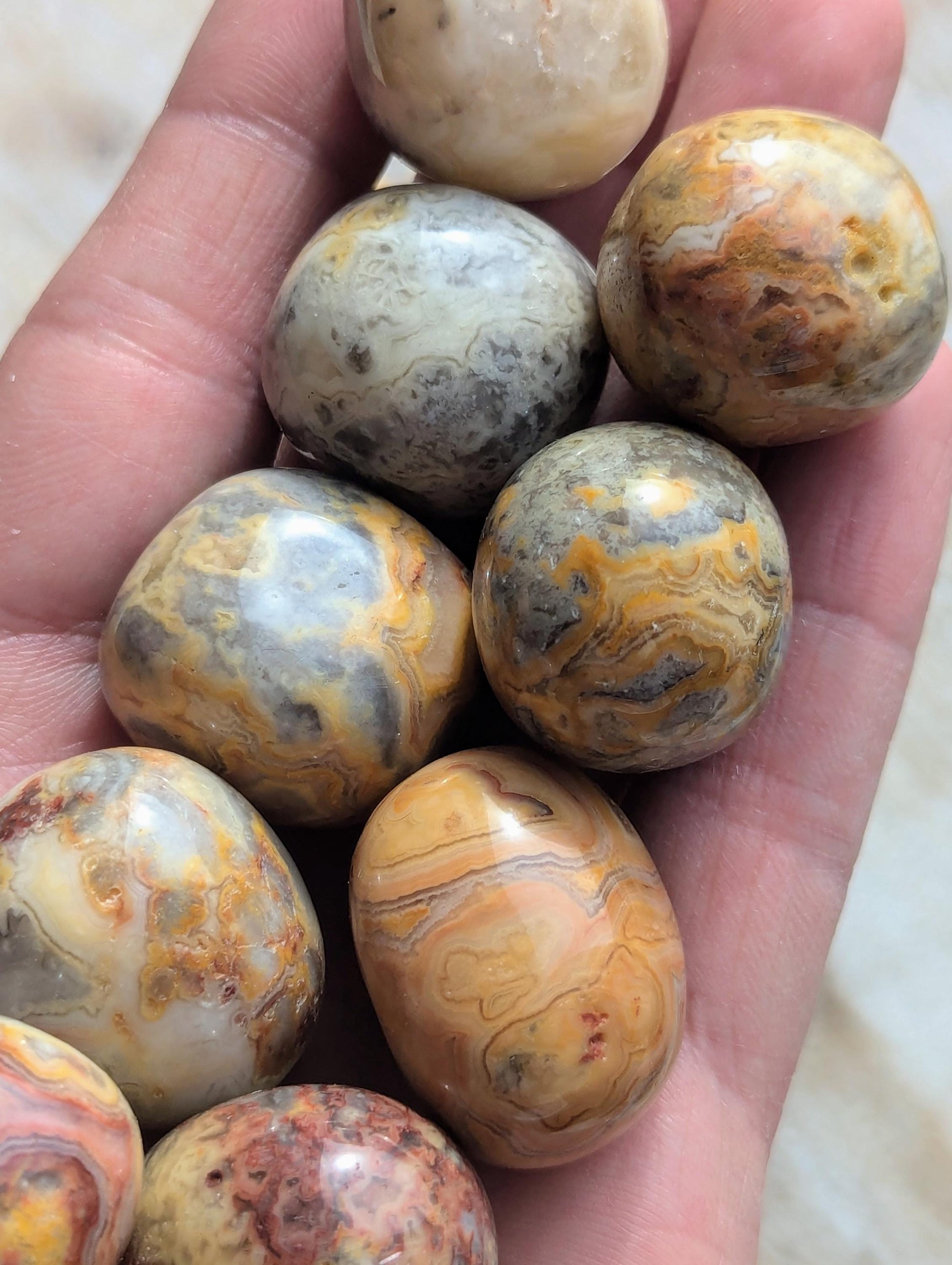 Tumbled Crazy Lace Agate Gemstones