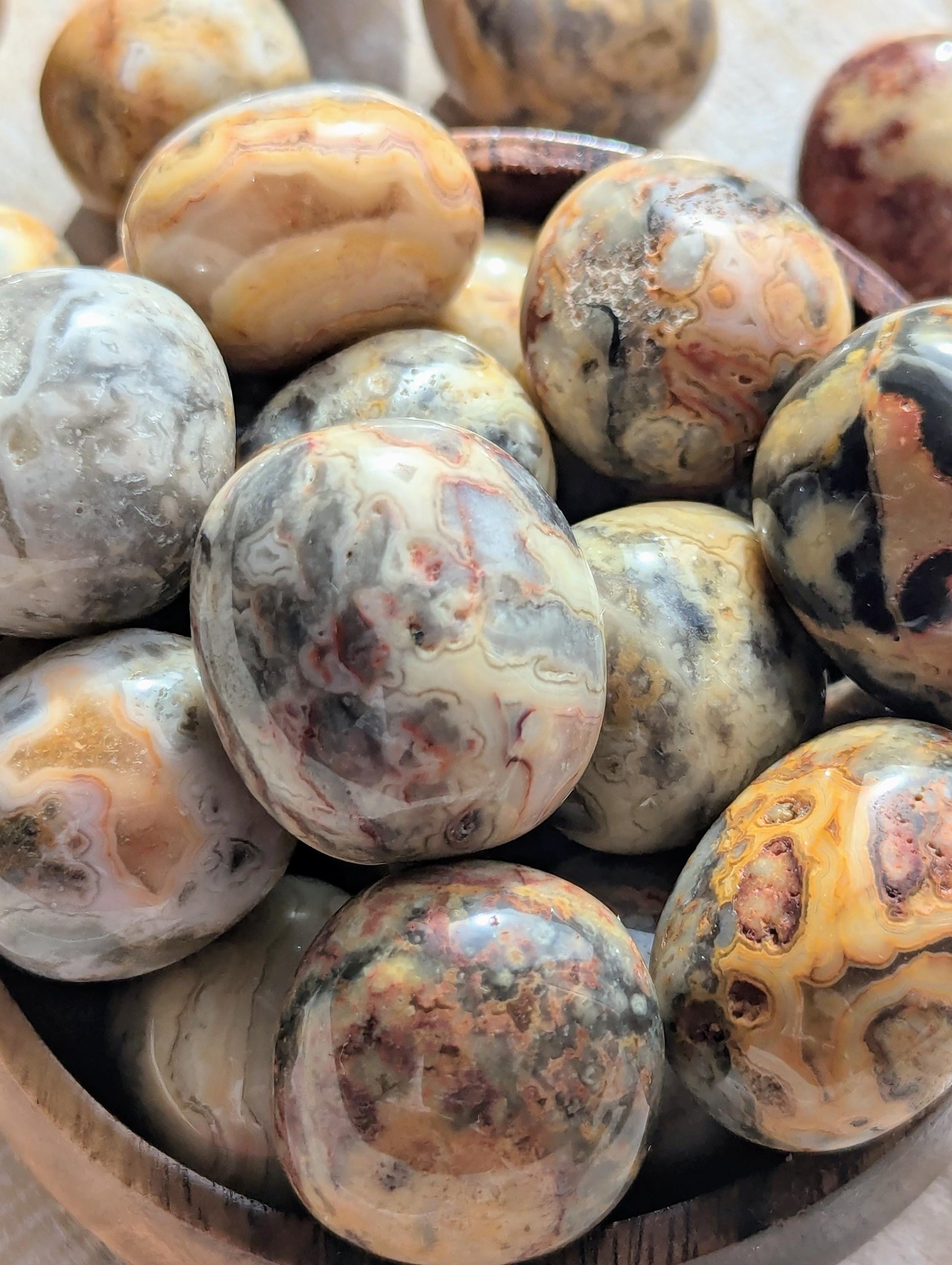 Tumbled Crazy Lace Agate Stones