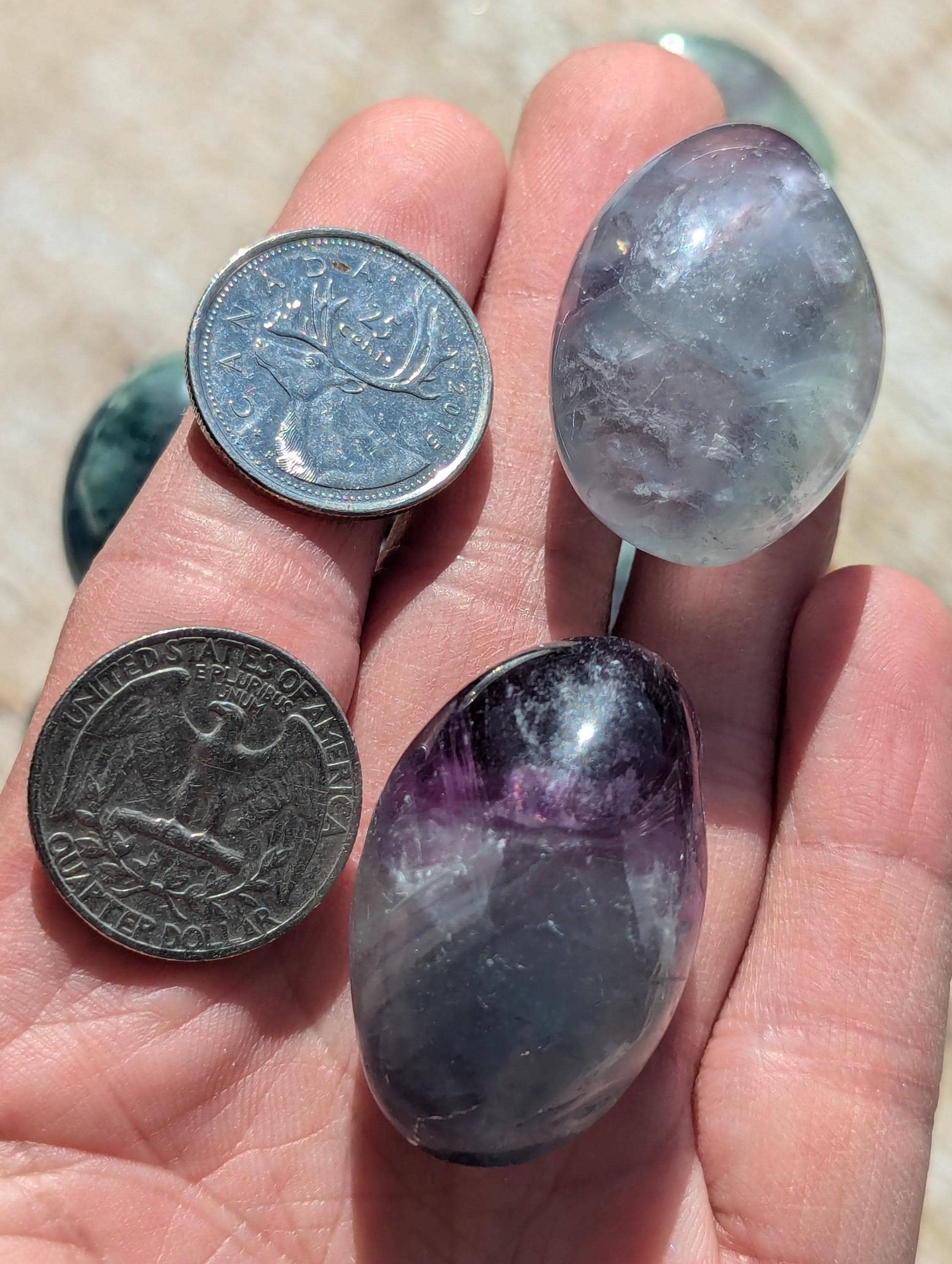 Tumbled Rainbow Fluorite Crystals