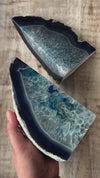 Blue Agate Bookend Pair 1930g