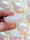 Angel Aura Rose Quartz Palm Stone