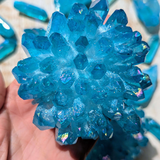 Aqua-Aura-Quartz-Cluster