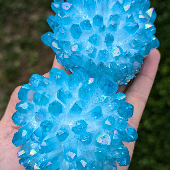 Aqua-Aura-Quartz-Crystal-Clusters