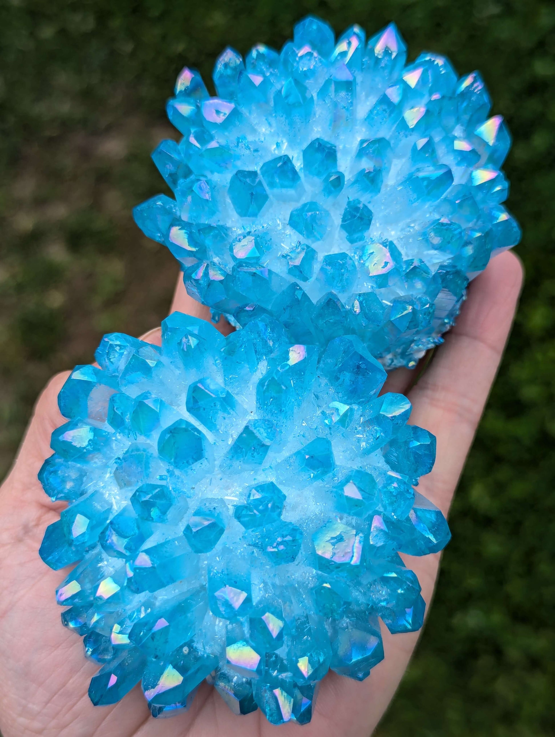 Aqua-Aura-Quartz-Crystal-Clusters