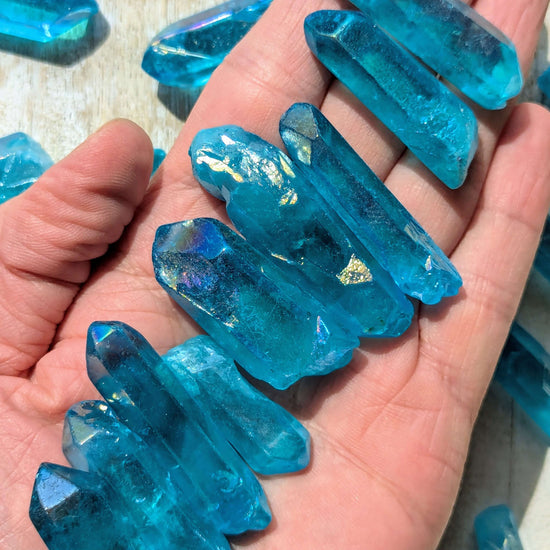 Aqua-Aura-Quartz-Crystals