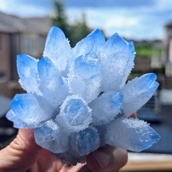 Blue-Phantom-Ghost-Quartz-Cluster