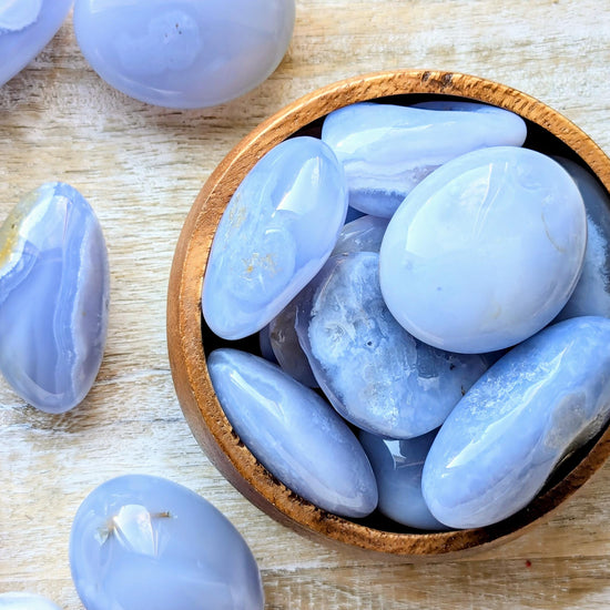 Blue Lace Agate Tumbled Stones