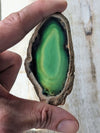 Natural Green Agate Geode Slice 8 cm to 9 cm