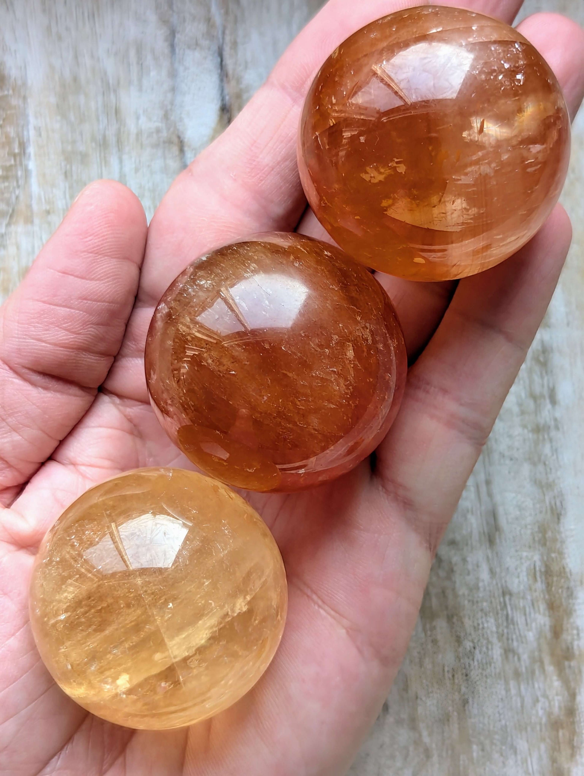 Honey-calcite-crystal-sphere