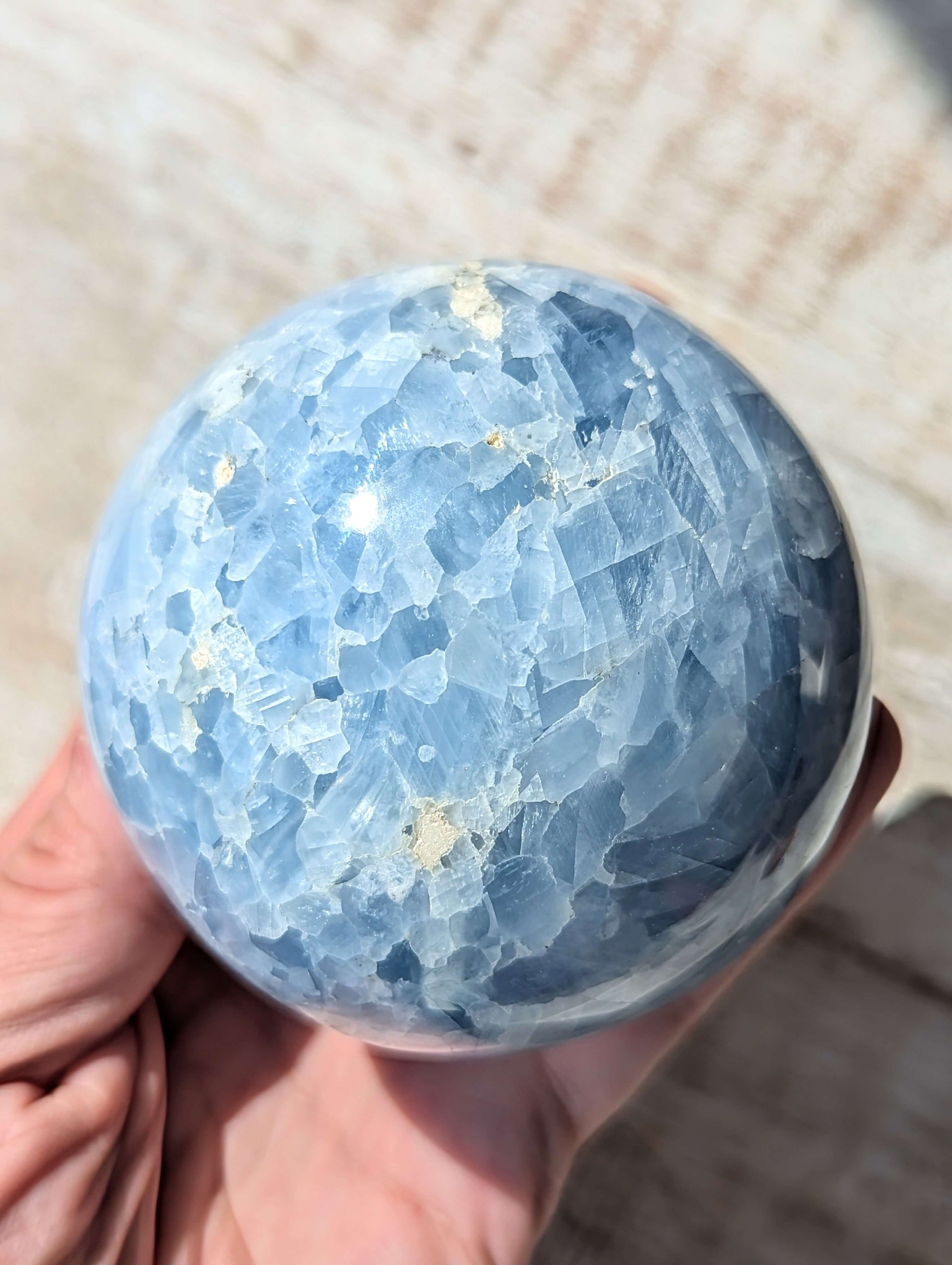 Large-natural-Celestite-Sphere