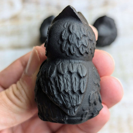 Owl-Black-Obsidian-Carving