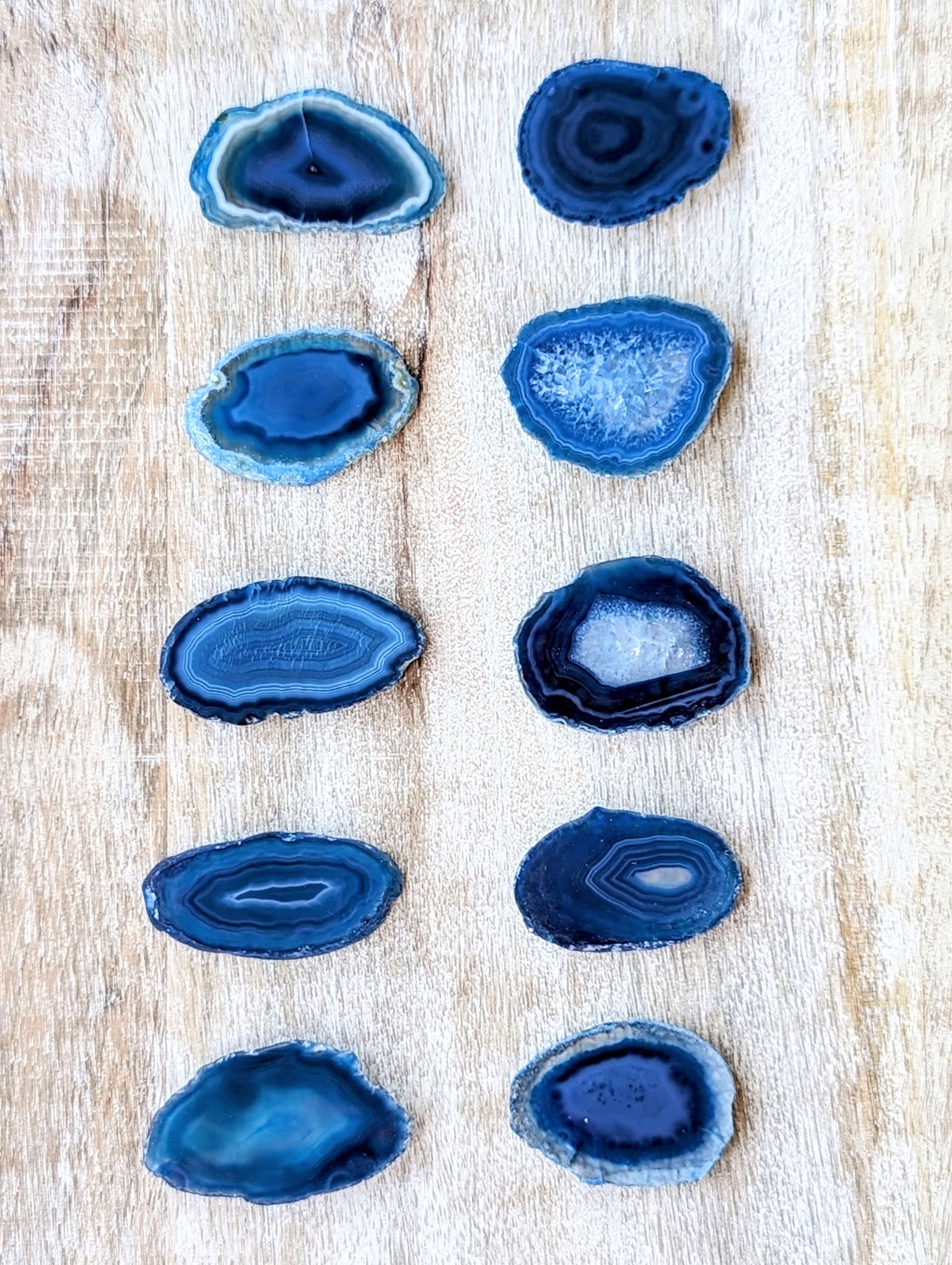Polished-blue-agate-slices