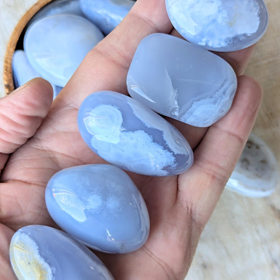 Tumbled Blue Lace Agate Stones