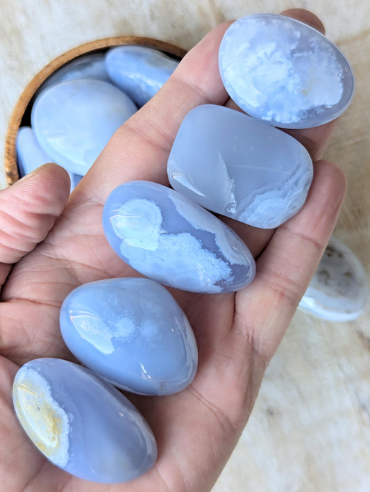 Tumbled Blue Lace Agate Stones
