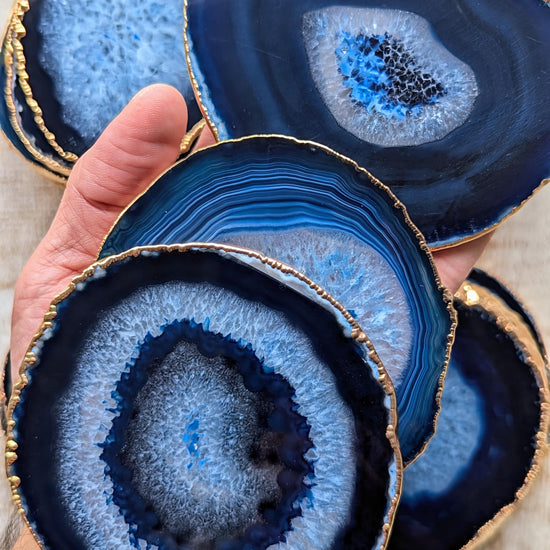 blue agate coasters