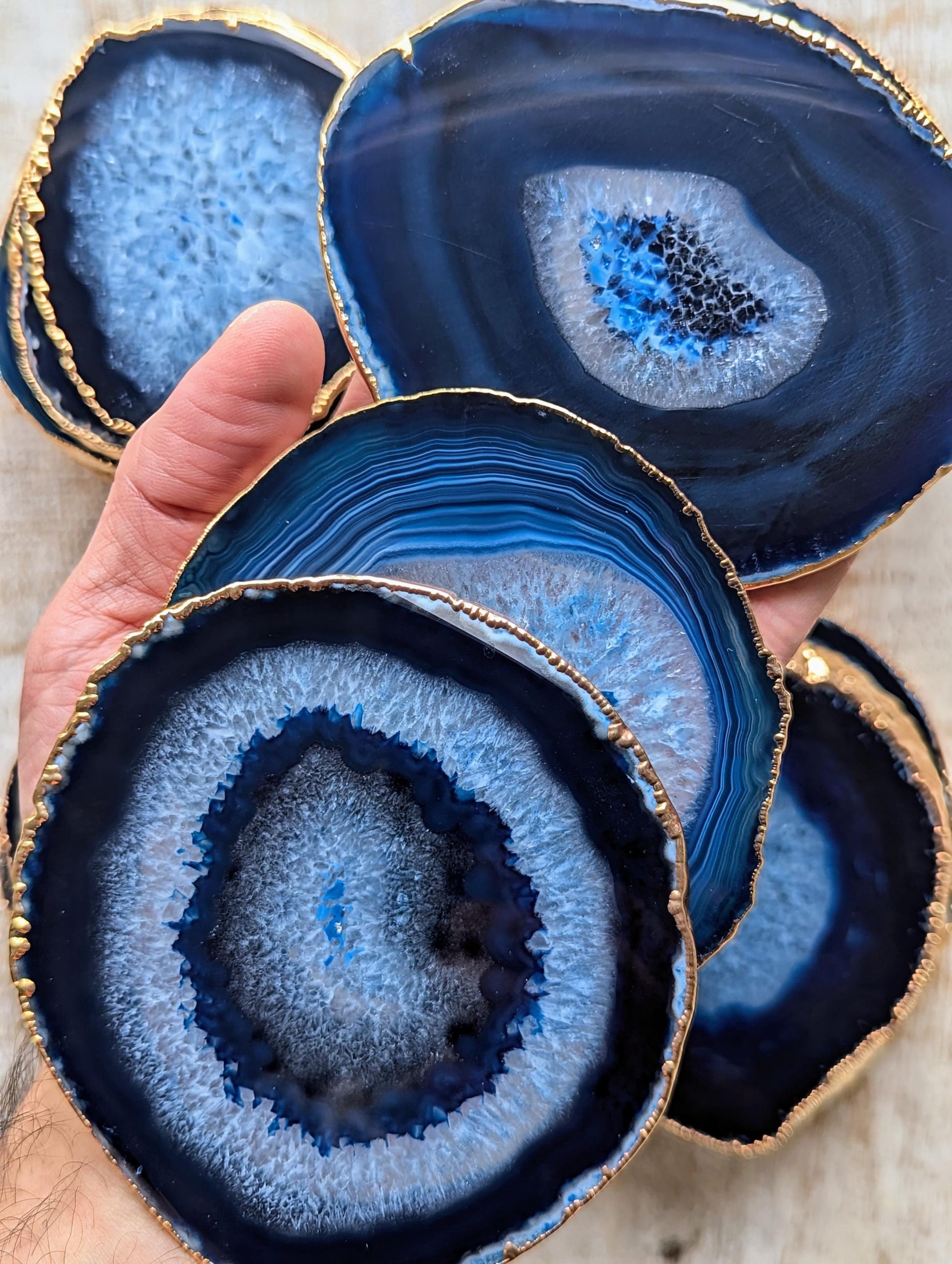 blue agate coasters