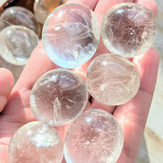 clear quartz tumbled gemstones
