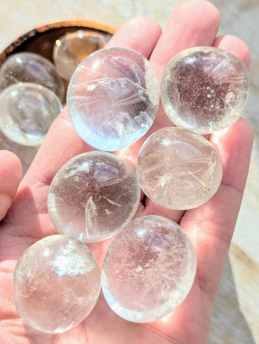 clear quartz tumbled gemstones