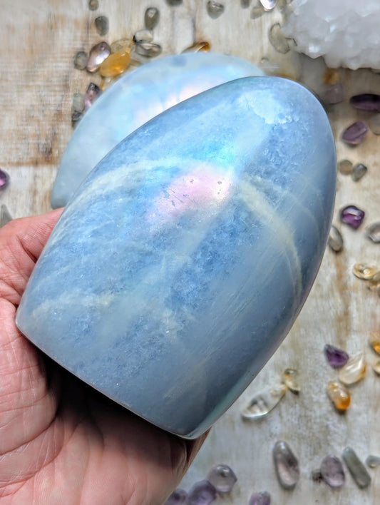 Angel Aura Blue Calcite Crystal Freeform