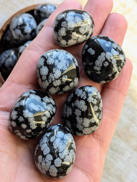 Snowflake Obsidian Tumbled Stones