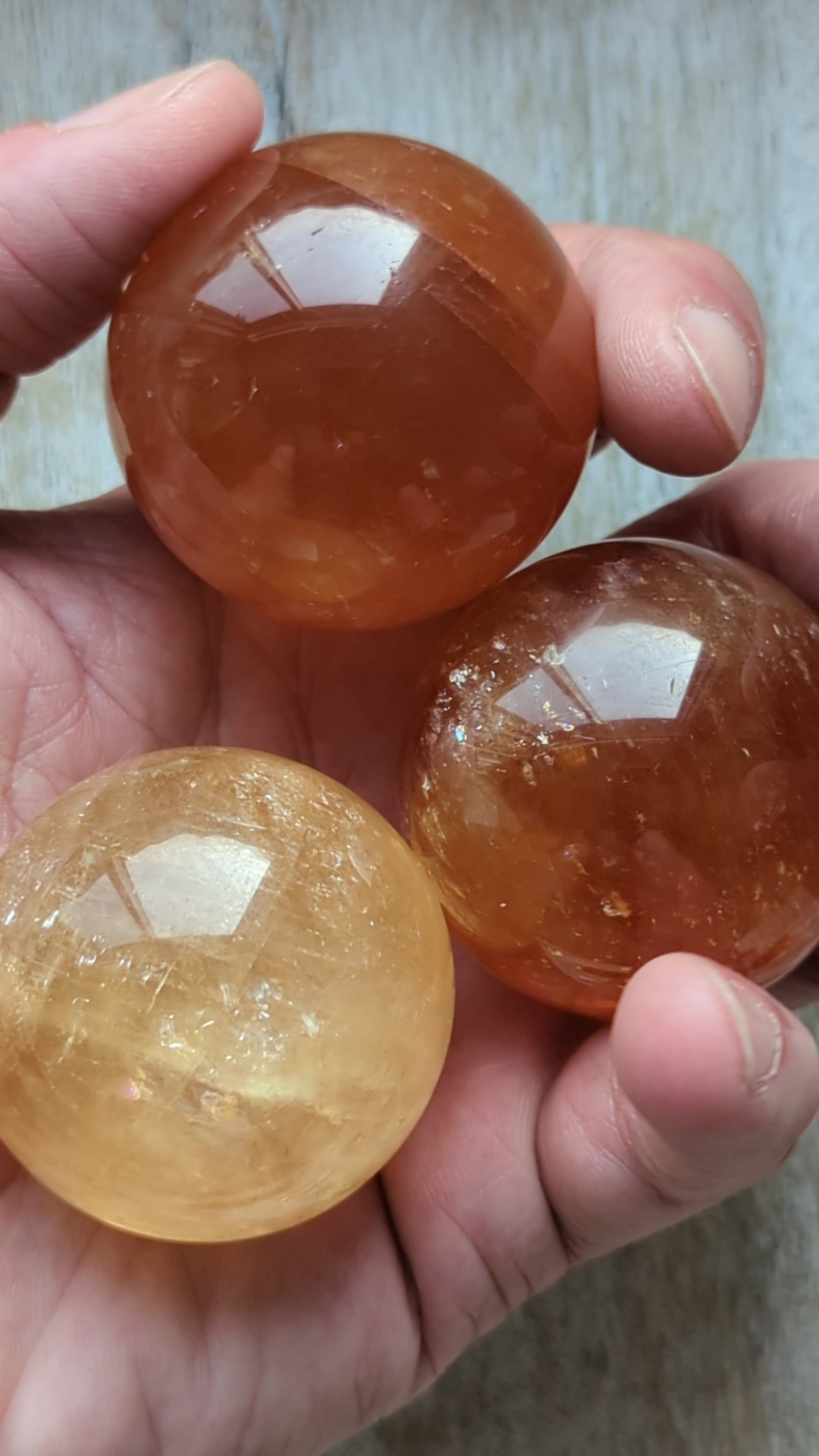 Honey-calcite-crystal-sphere