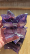Butterfly Purple Fluorite Crystal Carving