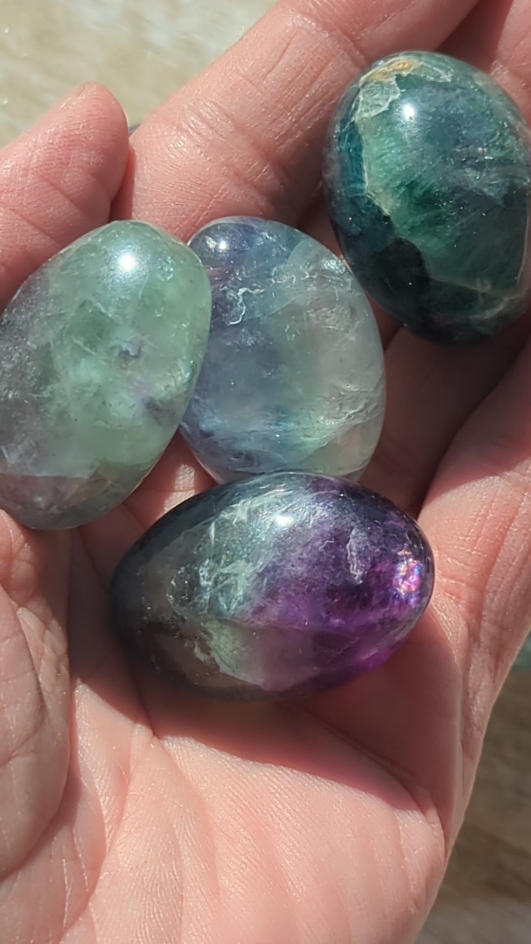 RainbowFluoriteTumbledStones