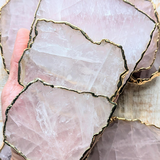 rose quartz coasters