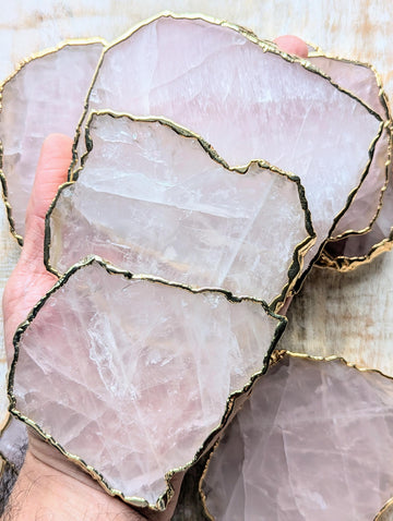 rose quartz coasters