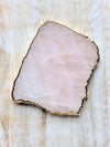 rose quartz gold electroplated coaster